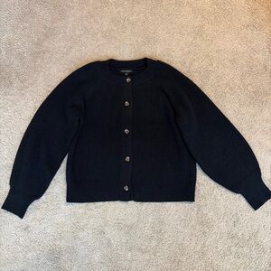 Womens Banana Republic Navy Blue Black Cardigan Sweater Button Size XXL
